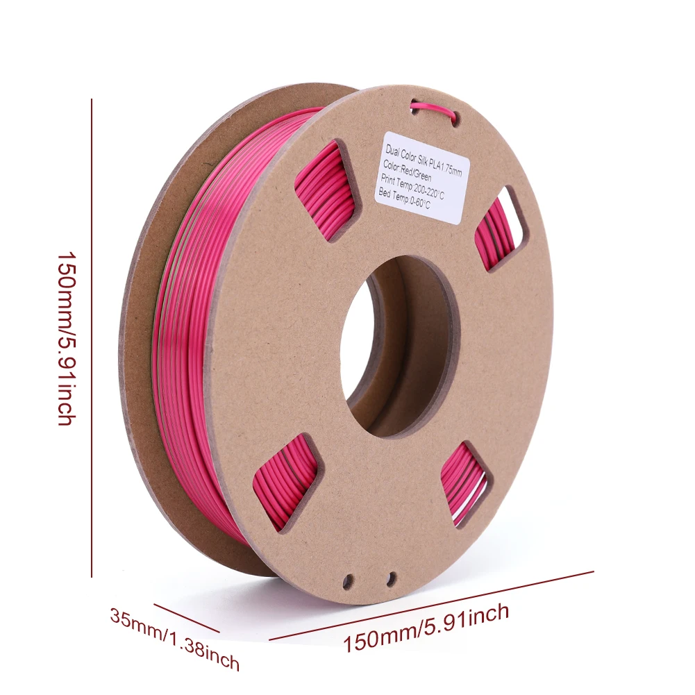 PLA 3D 프린터 필라멘트 번들, 듀얼 컬러, 1.75mm, 3D 인쇄 필라멘트 실크, 레드 블루, 4 스풀 팩, 실크 블랙 레드, 블랙 골드