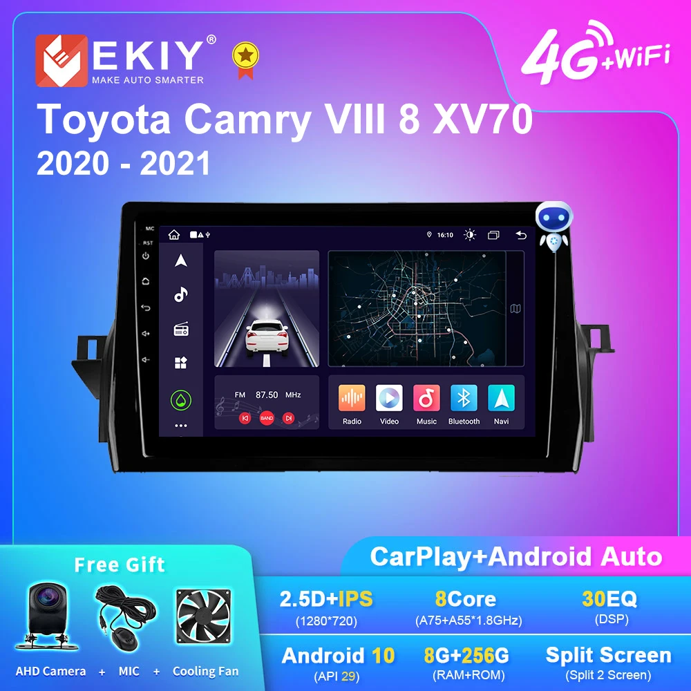 

EKIY X7 Android Car Radio ForToyota Camry VIII 8 XV70 2020 - 2021 Multimedia Player Stereo Carplay Auto Blu-ray IPS GPS No 2 Din