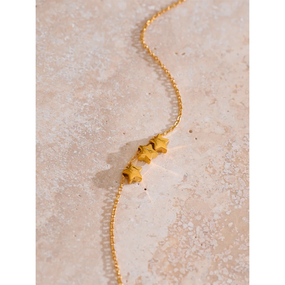 Yhpup Pendant Necklace Golden Stainless Steel Daily