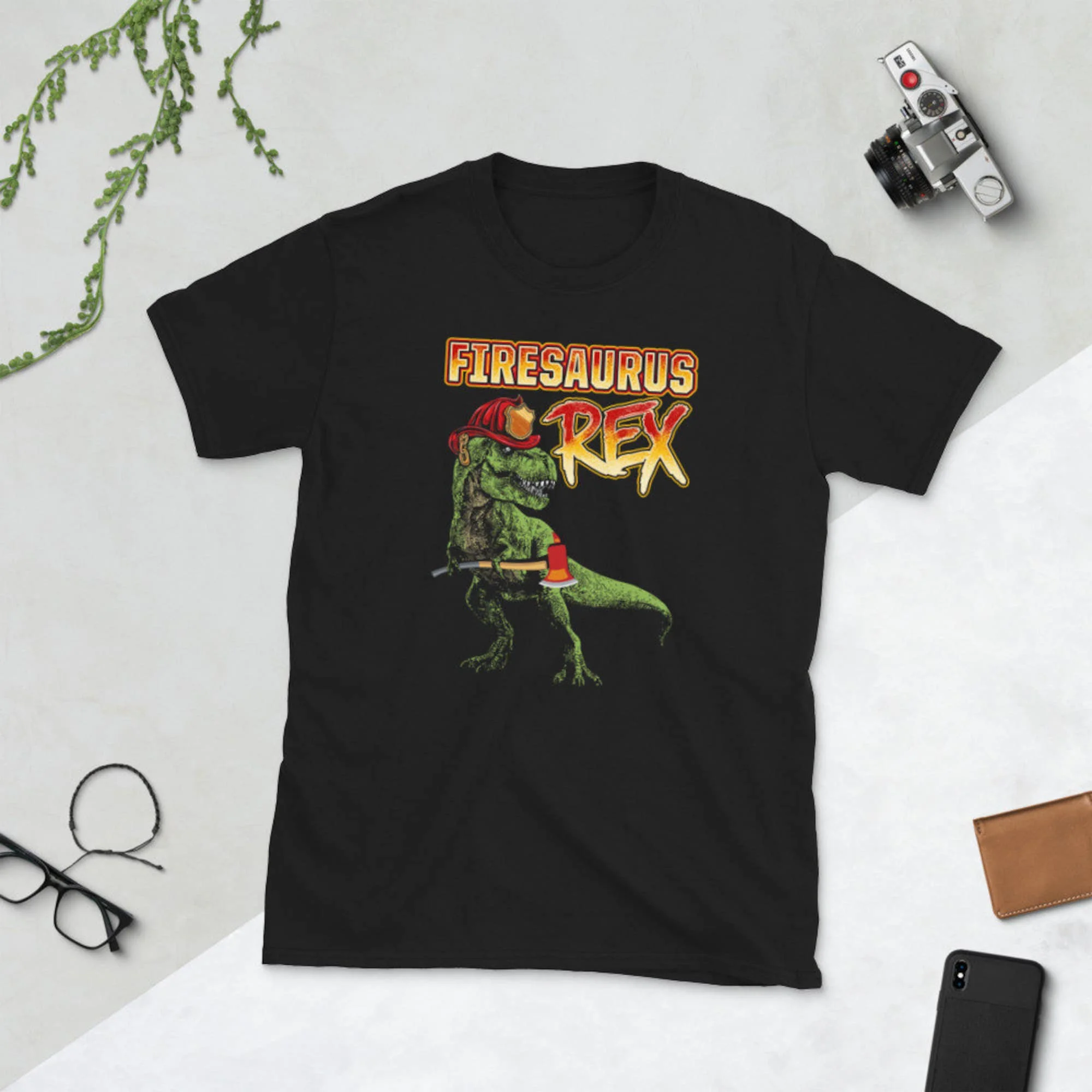 T Rex Firefighter Firesaurus Shirt
