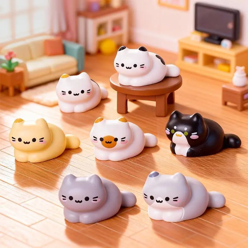 Cute Cat Figurine Set - Miniature Kitten Ornaments for Home, Desk, Car Dashboard, and Micro Landscape Decoration
