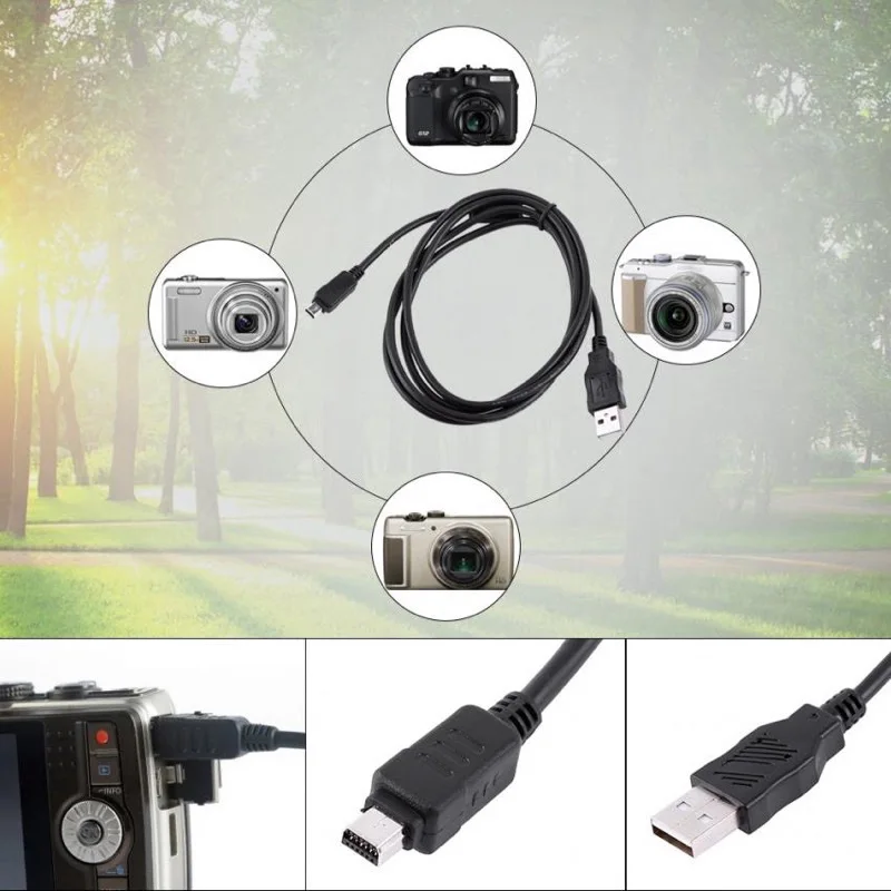 USB Charger + PC Data Cable For Olympus Stylus MJU & SP Cameras – Compatible With CB-USB5/CB-USB6