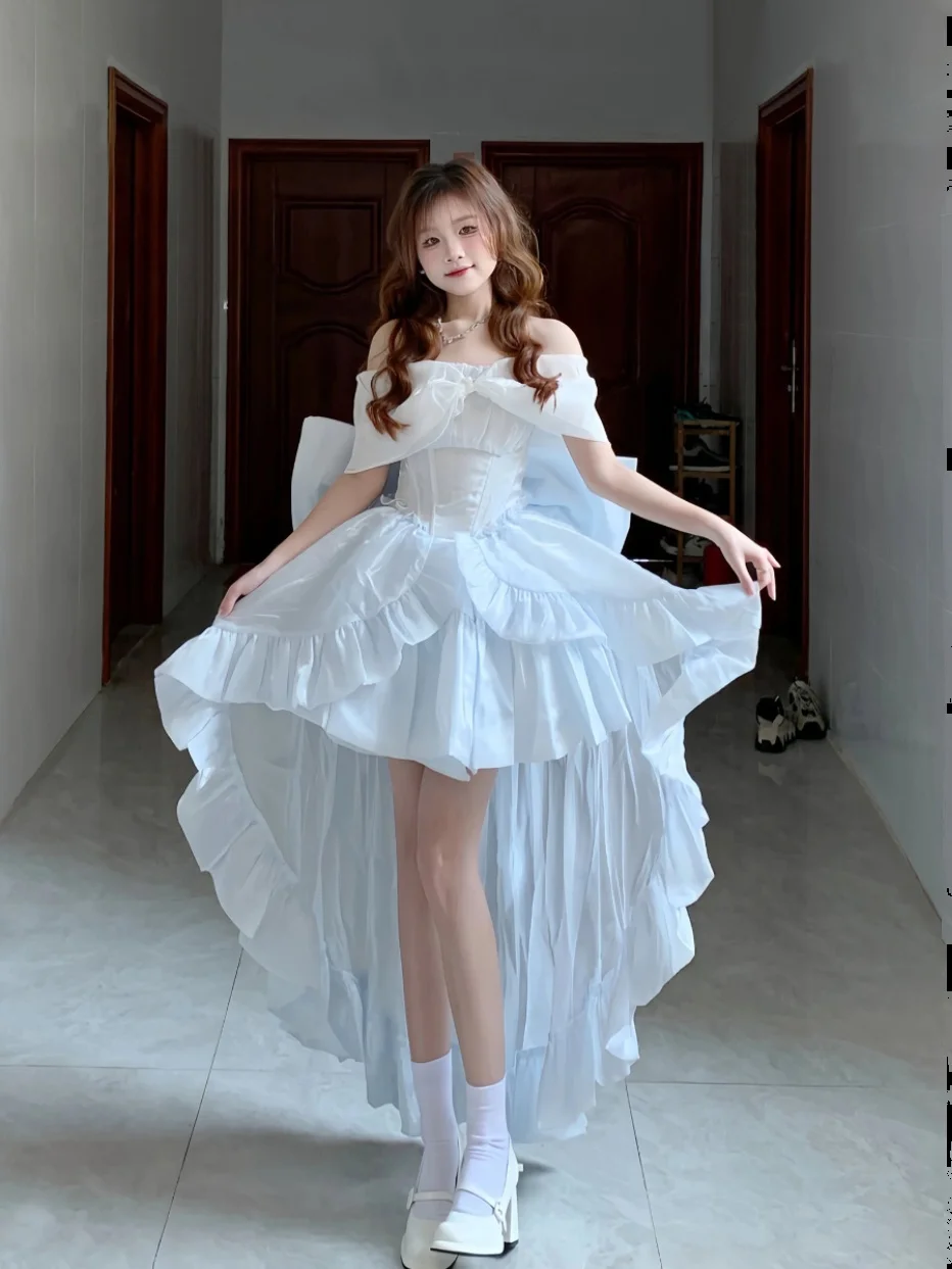 

Женское платье Harajpoo, корейское белое платье с надписью First Love Girl, бюстгальтеры для взрослых, вечерние пышные платья принцессы на день рождения