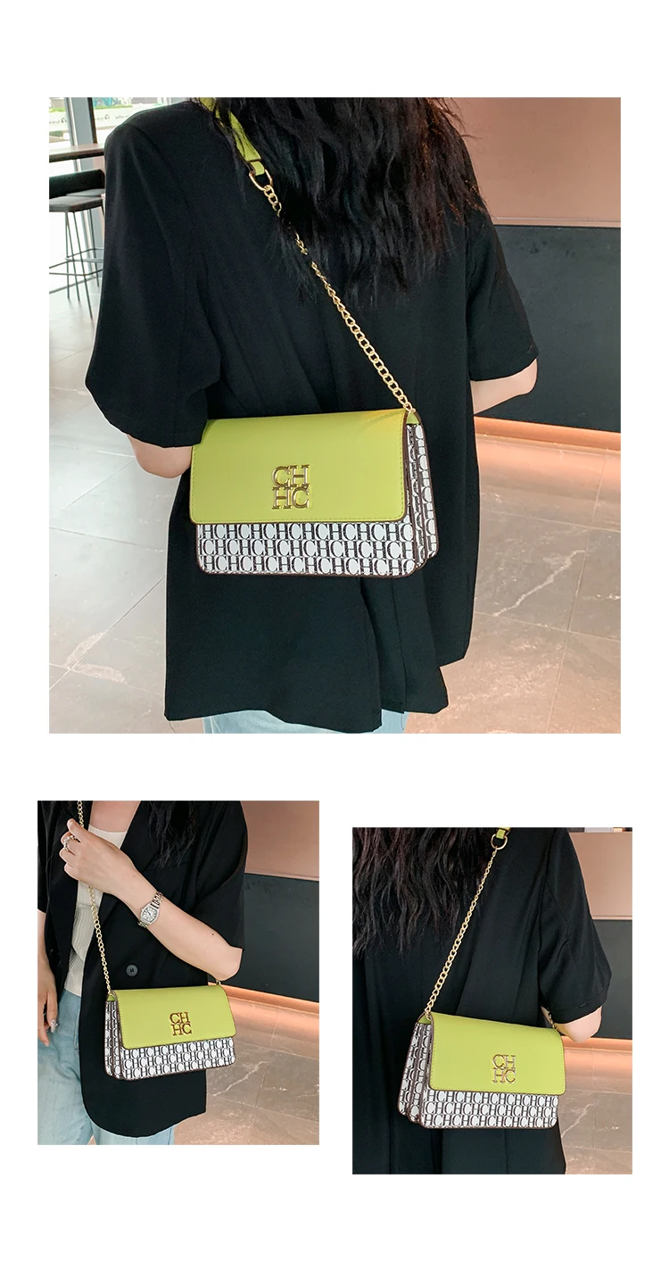 Bolso de hombro con cadena cuadrada