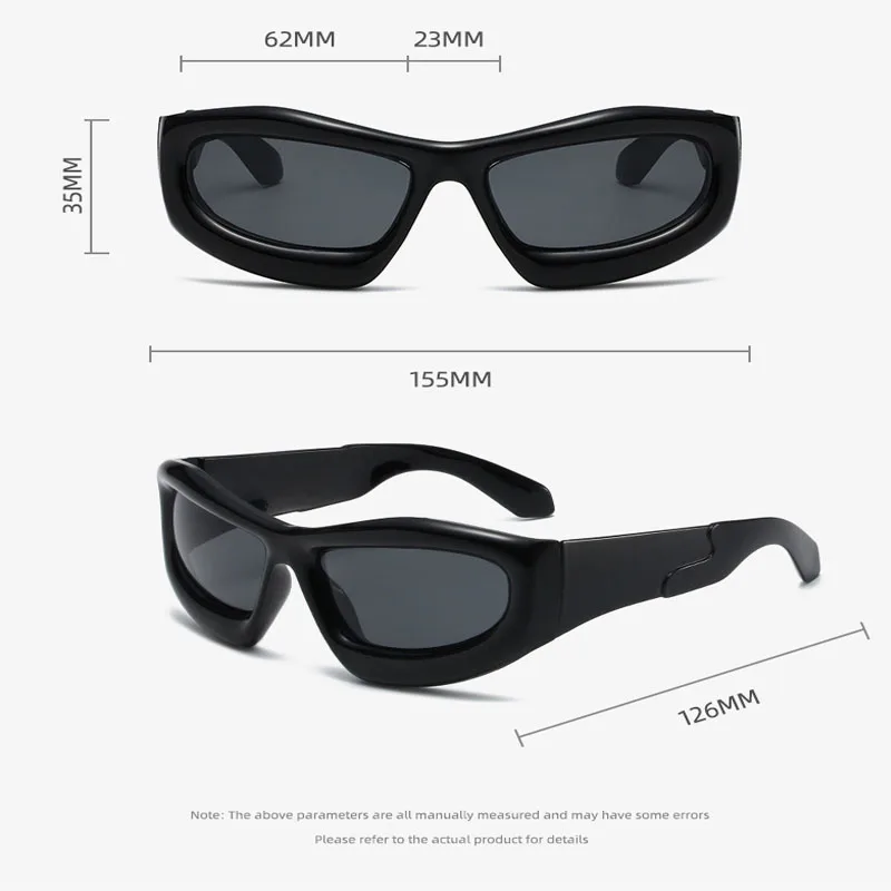 Y2k Personality Bubble Oversized Sunglasses New Hip Hop Concave Shape Sunglasses Car 2328