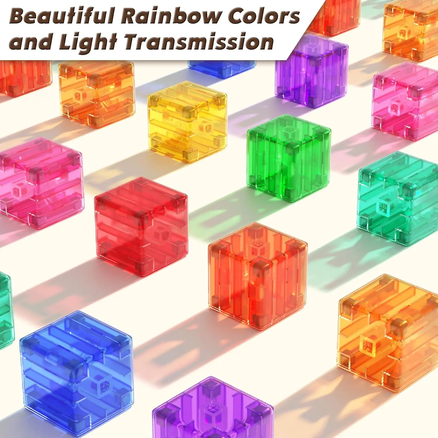 Magnetic Building Blocks Toy Transparent Magnetic Cubes Construction Set Preschool STEM Educational Sensory Toys Gift