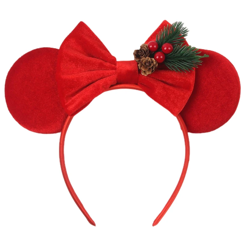Weihnachts-Cartoon-Mausohren-Haarband für Mädchen, 3,3 Zoll, weiches Haarband mit Schleife, Festival-Party-Weihnachts-DIY-Haaraccessoires, Geschenke – Detail 28