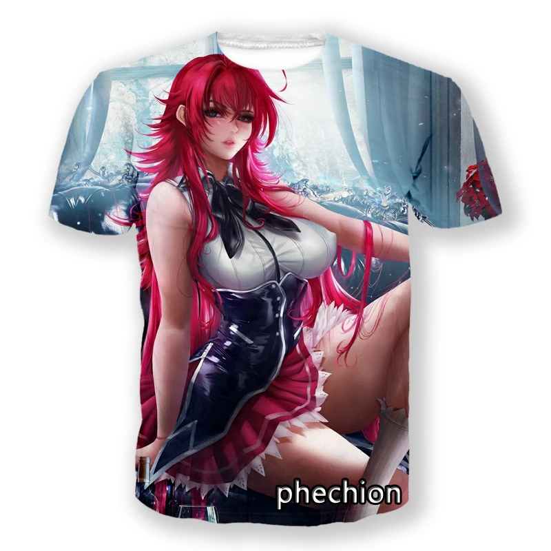 

Новые мужские/женские Мультяшные футболки phechion Rias Gremory с 3D принтом и коротким рукавом, модная футболка, спортивные летние топы в стиле хип-хоп L119