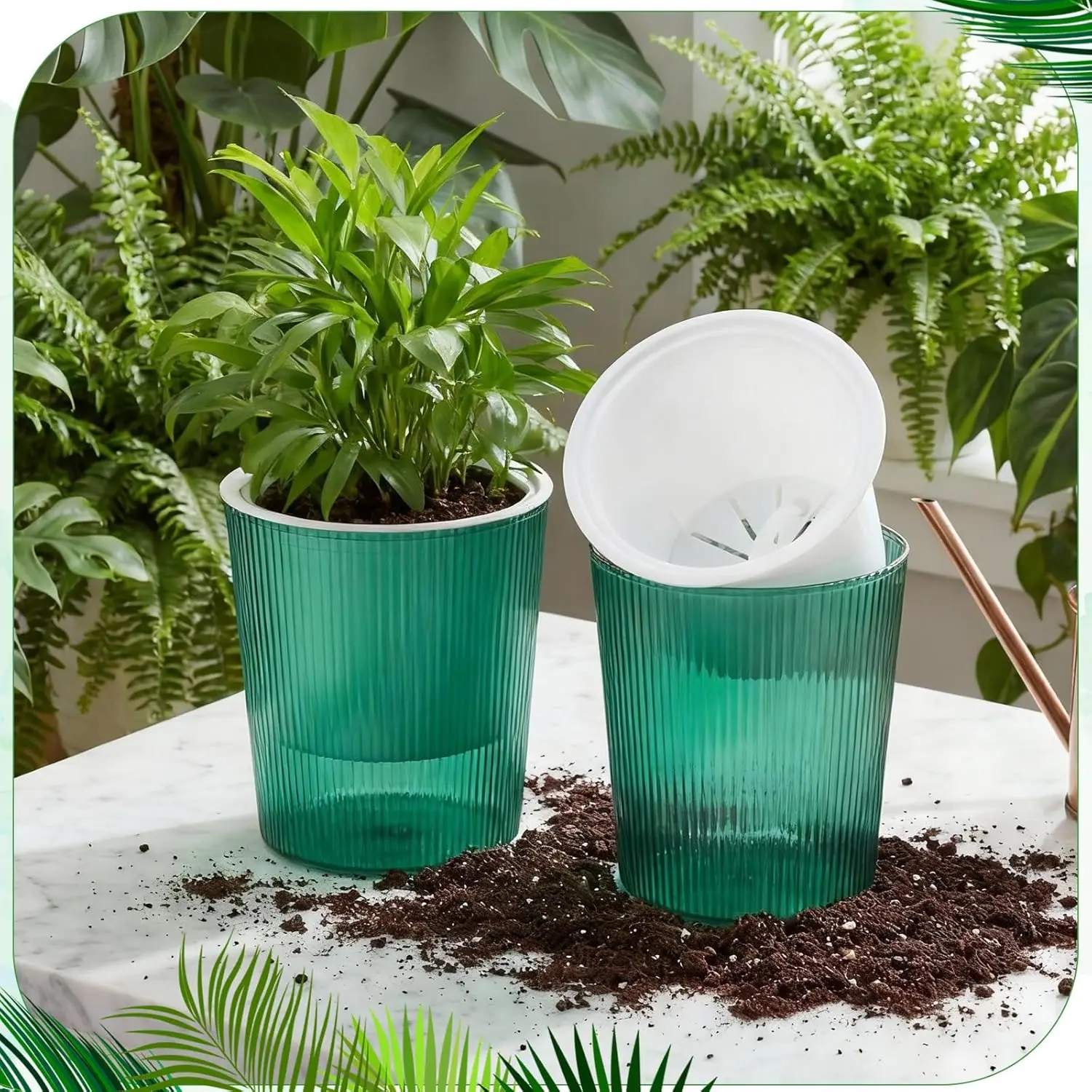 Elegant Self-Watering Planters - Anti-Rot Design for Indoor Plants and Flowers