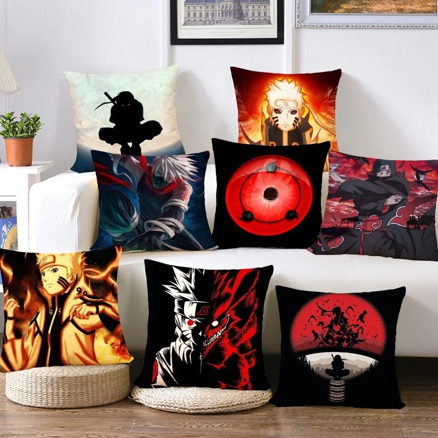 

Fashion NARUTO Hokage Print Pillowcase Square Linen Pillowcase Home Decoration Throw Pillow Cases Car Sofa Cushion Cover