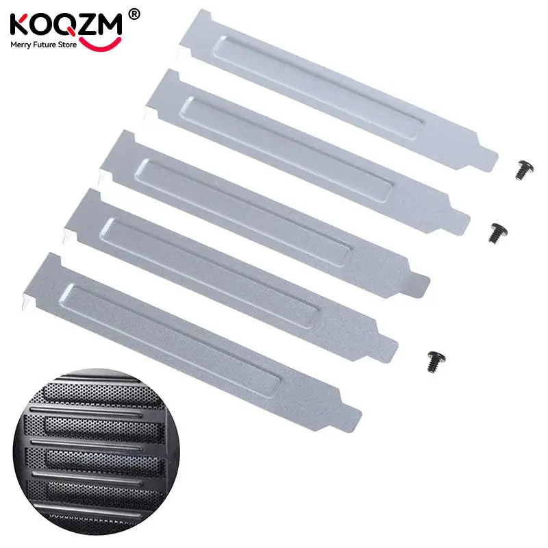 5pcs PCI Slot Covers Bracket w/ Screws Full Profile Expansion Dust Filter Blanking Plate for PCI