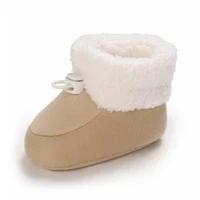 Baby Autumn/Winter Men's and Women's Baby Boots Fashion Learning Walking Soft Sole Black Warm Shoes Newborn 0-18M 5