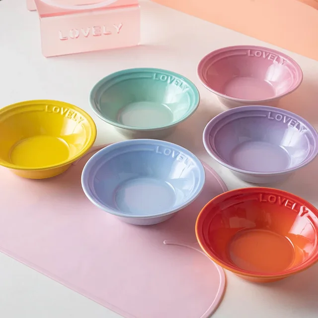 Cat Food Tray Nordic Style Ceramic Bowl Multiple Colors Pet Bowl Cat Water Bowl Cat Food Bowl Acrylic Stand Pet Supplies 4
