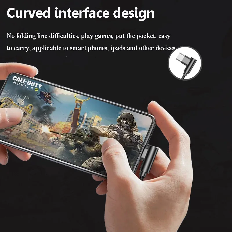 Professional Wired Gaming Headset Type-C Curved Plug RGB Light In-Ear Music Earphones with Dual Microphone Comfortable to Wear