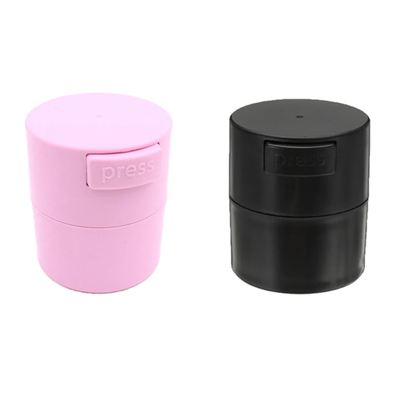 

2PCS Eyelash Glue Storage Tank Eyelashes Extension Glue Adhesive Stand Jar Activated Sealed Box, Pink & Black
