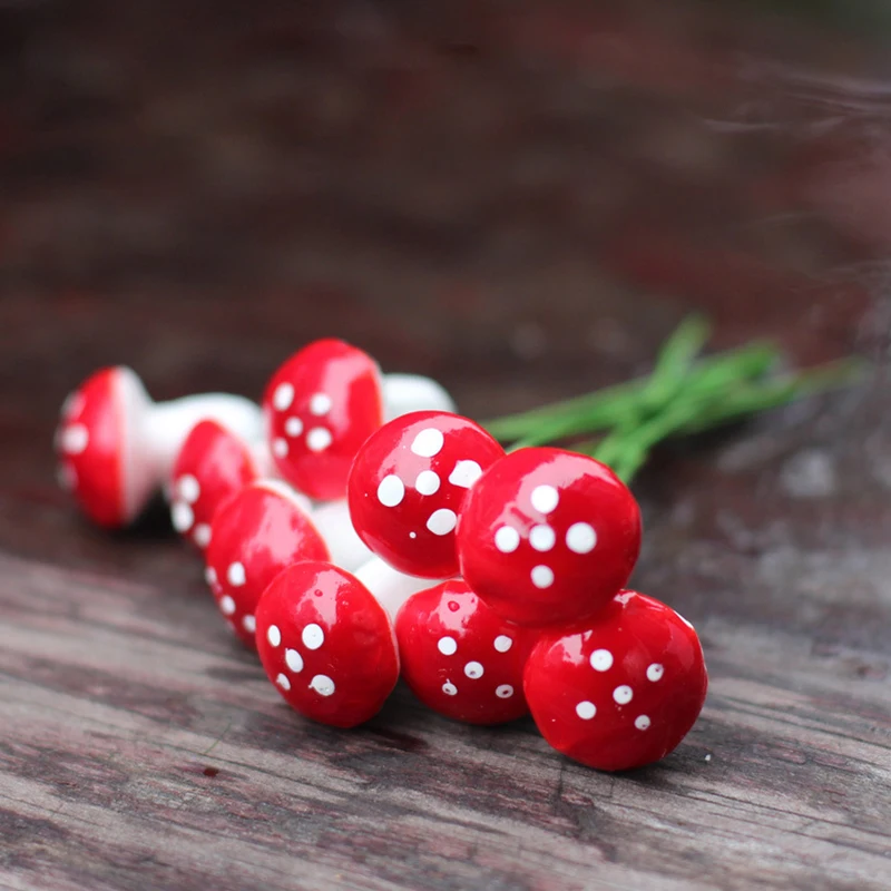 

20Pcs Resin Mushroom Fairy Garden Miniatures Accessories Micro Landscape Bonsai Plant Inserted Ornament