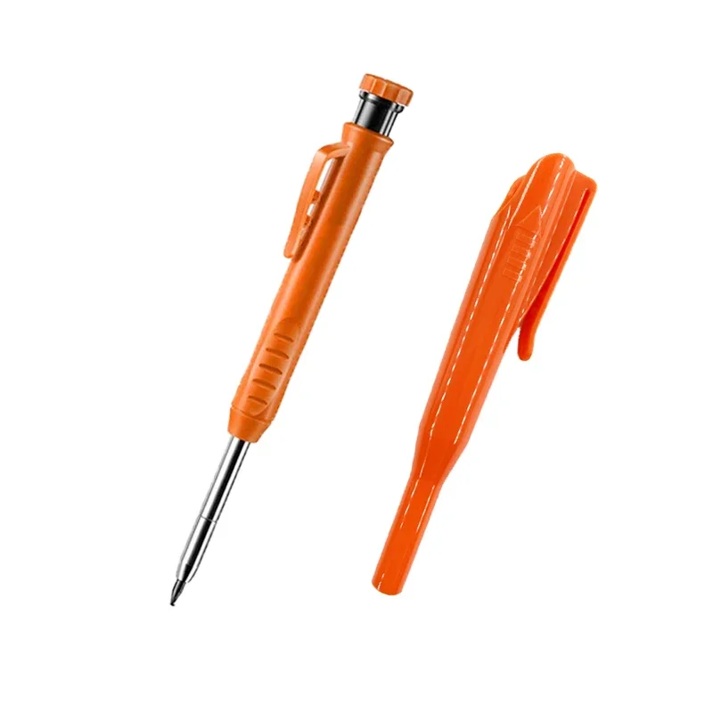 Durable Carpenter Pencil with Refill Lead and Built-in Sharpener for Precision Woodworking