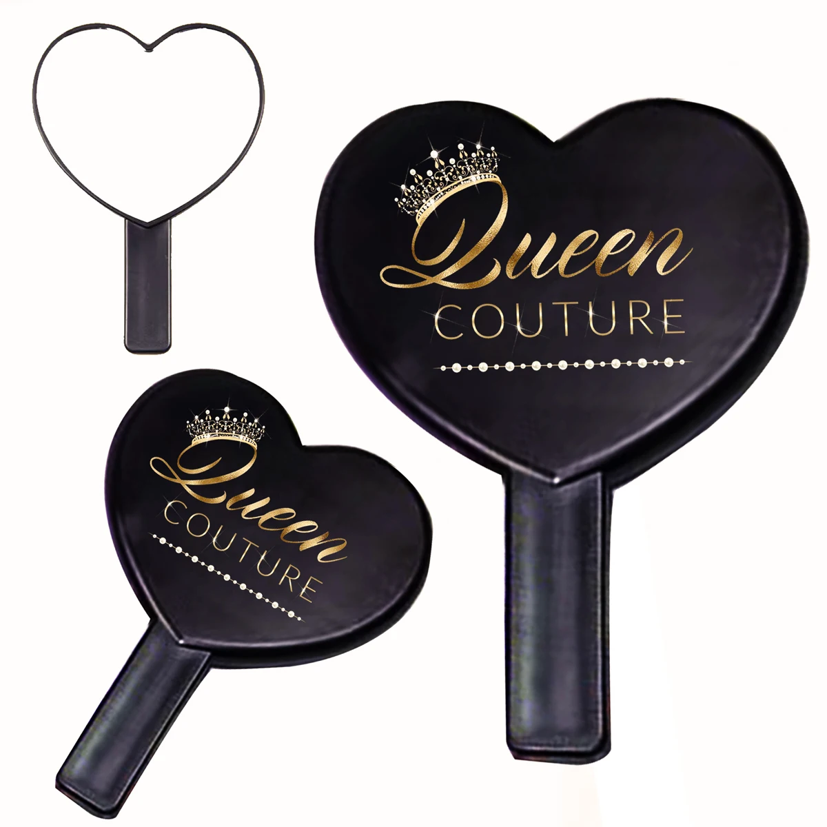 Wholesale Custom Heart Makeup Mirror Hand Held Cute Wholesale 5/10Pieces Lot Mirror Square With Custom Logo 3