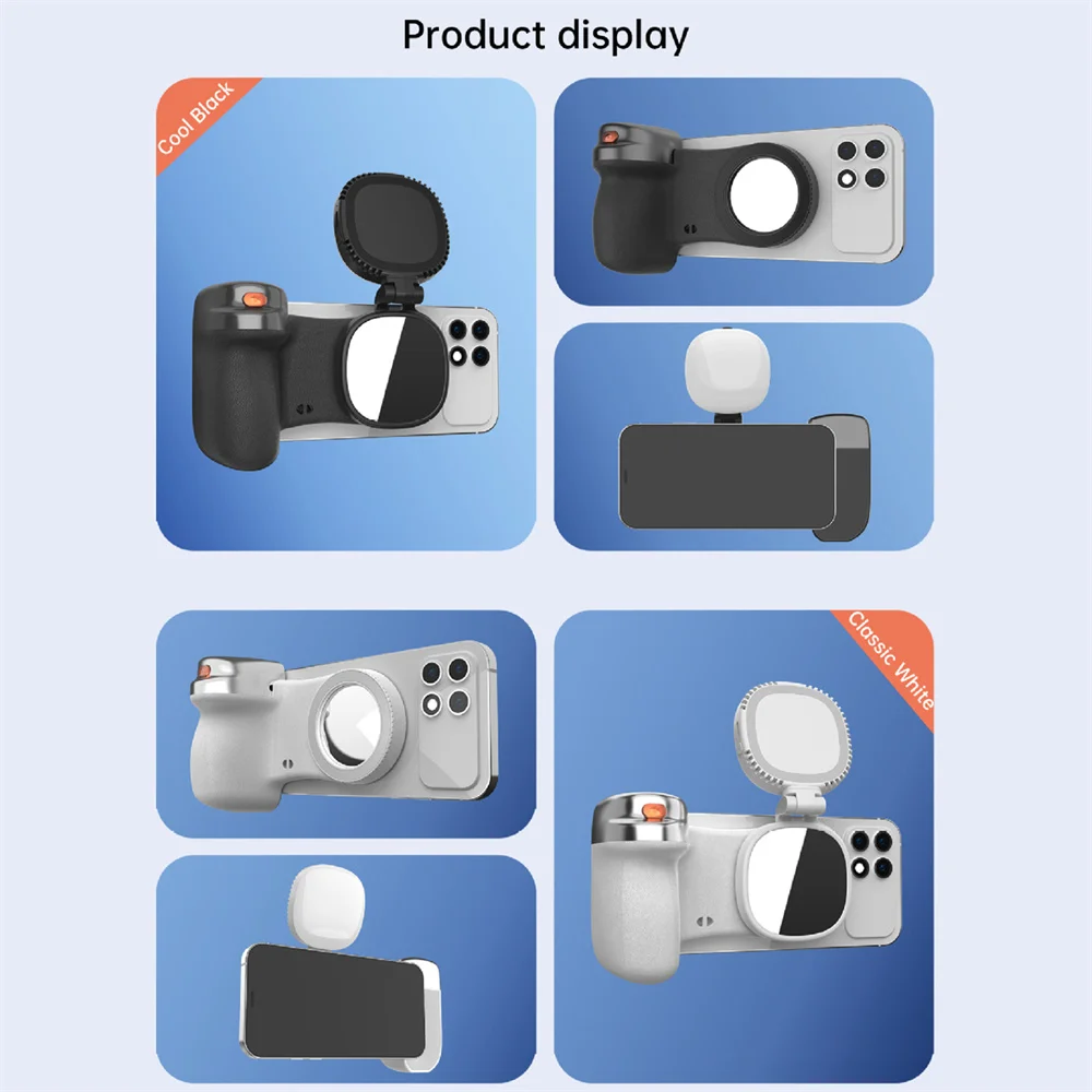 360 Rotation Magnetic Camera Grip With Fill Light For MagSafe IPhone Shutter Bluetooth Remote Control Selfie Handle_voghion.com