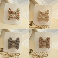 Children's Hair Clips, Handmade Headwear, Baby Hair Accessories, Full coverage fabric hair Clip Bows for Girls 5