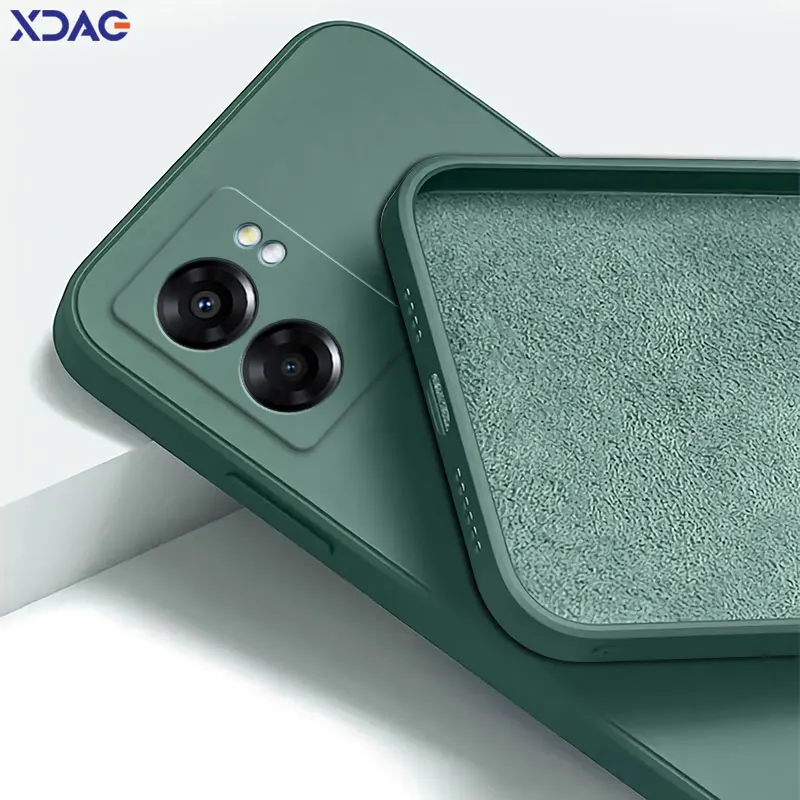 Premium Square Liquid Silicone Soft Phone Case - Shockproof, Ultra-Slim, Matte Finish