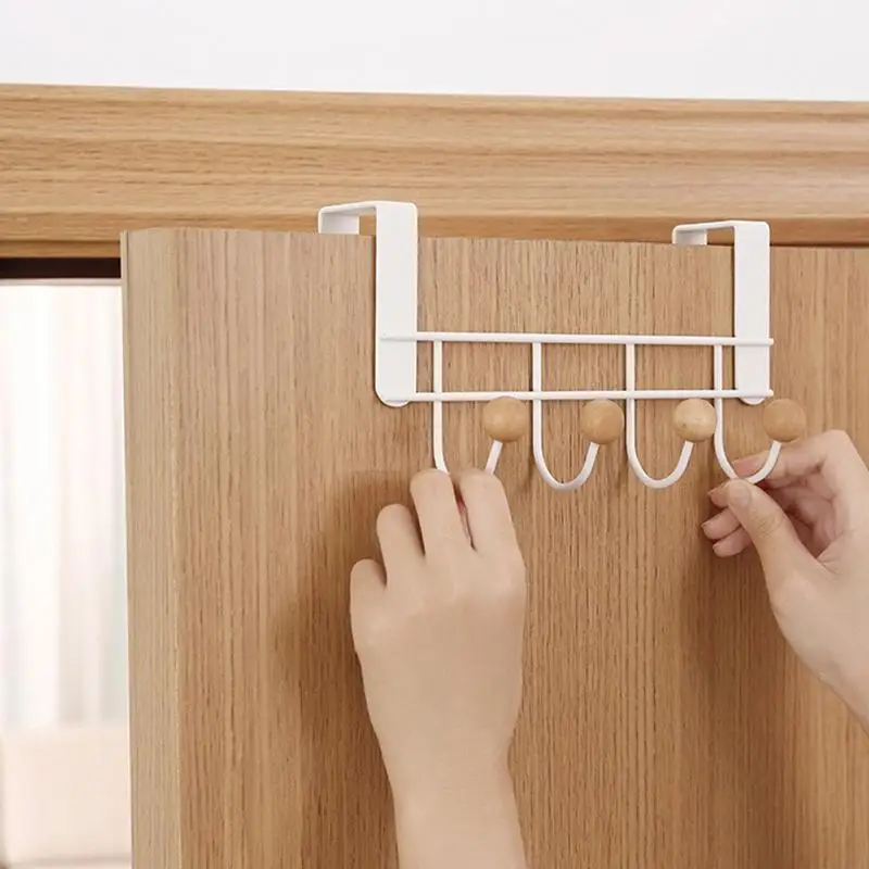 Over The Door Coat Rack Sturdy Door Hooks No Drilling Required Rust-Resistant Towel and Coat Rack Clothes Towels Hats storage hook door hook