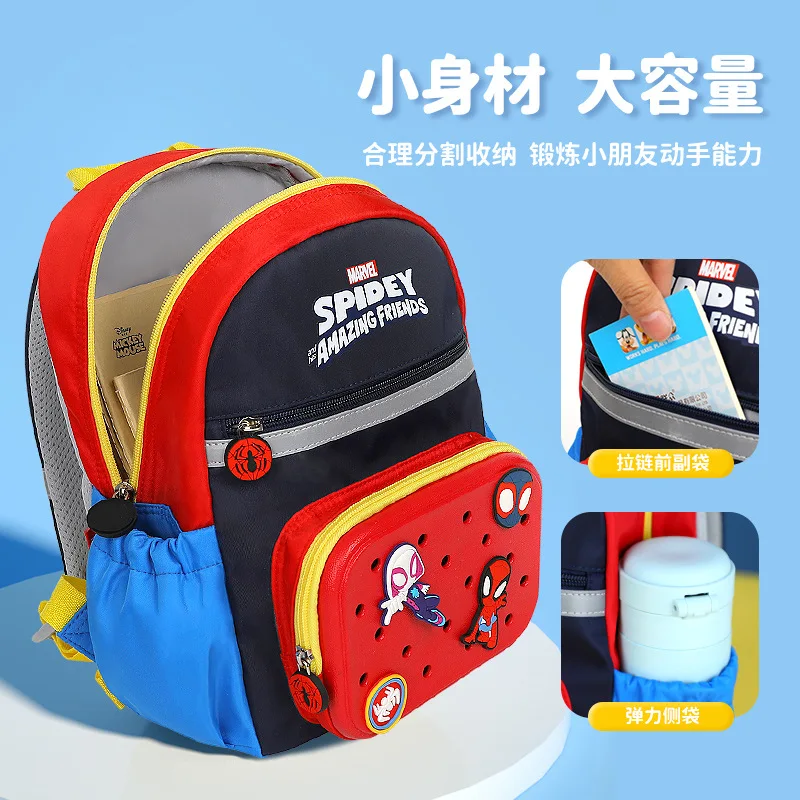Genuine Disney New School Bags For Boys Spider Man Kindergarten Backpack Student Shoulder Orthopedic Age 2-8 Kids Gift Mochila