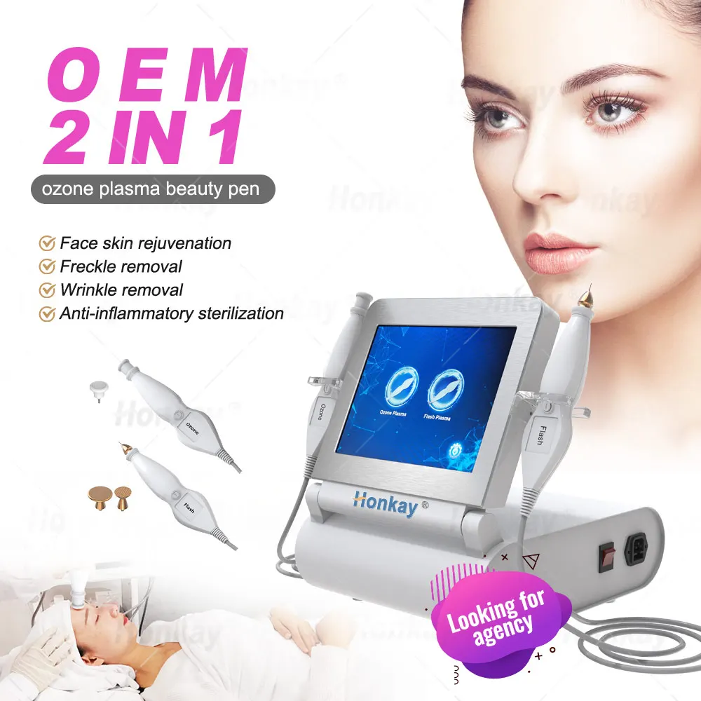 Multifunctional 2 In 1 Hot & Cold Plasma Pen Exfoliation Remove Skin Beauty Facial Tag Remove Machine
