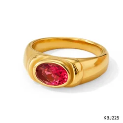 Elegant Gold - Toned Green Aventurine Statement Ring - Adjustable Vintage Jewelry Gift - 8 (Red)