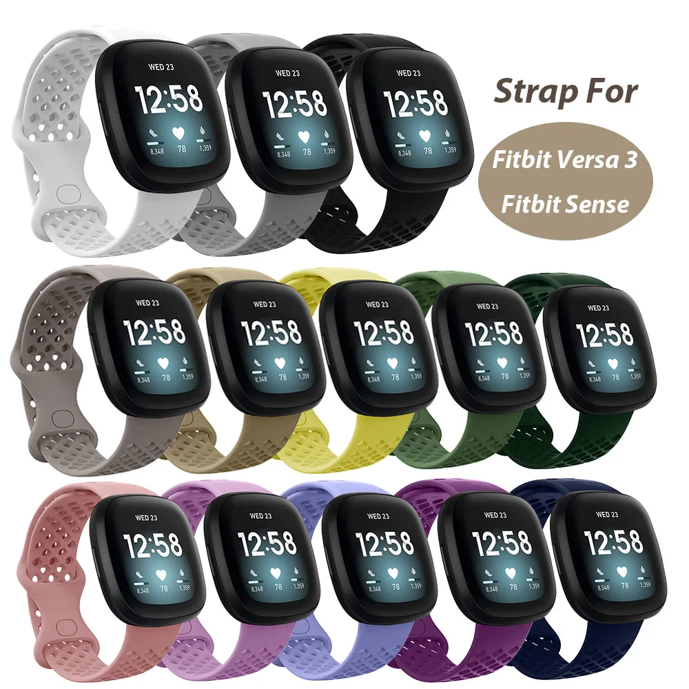 

Silicone Strap For Fitbit Versa 3 Band Smart Watch Replacement Wristband Bracelet For Fitbit Sense Correa Fitbit Versa 3 Strap