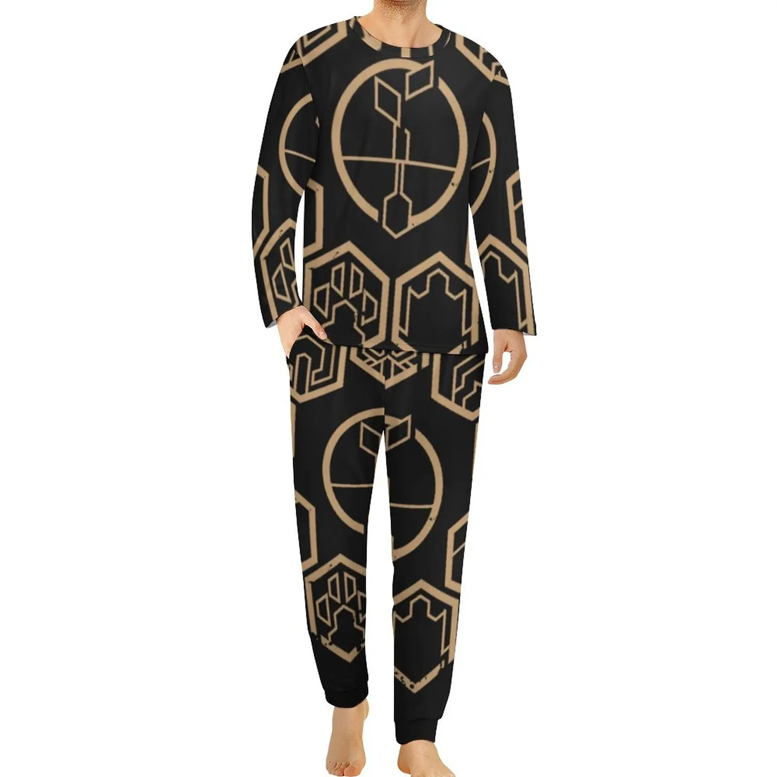 

GAIA Pajamas Man Horizon Forbidden West Warm Nightwear Autumn Long-Sleeve 2 Pieces Sleep Design Pajamas Set Big Size 4XL 5XL