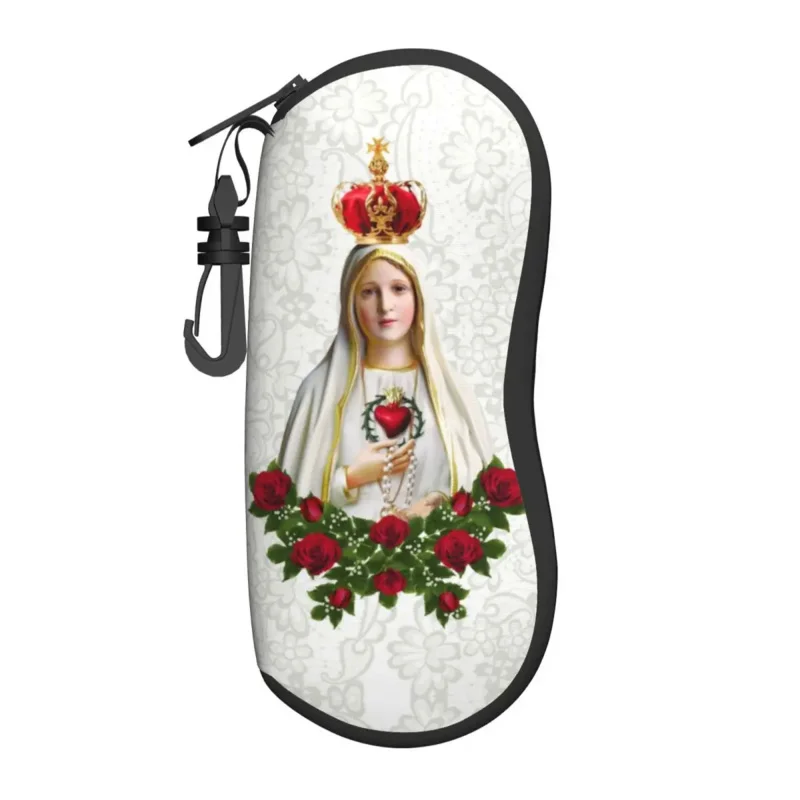 

Our Lady Of Fatima Virgin Mary Shell Eyeglasses Case Women Men Cute Portugal Rosary Catholic Glasses Case Sunglasses Box Pouch