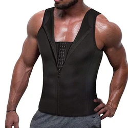 Men's Shaper Wear Neoprene Sports Vest Button Zipper Two Layers Of Pressure Sweating Abdomen Fitness Corset Top Body Suits Waist
