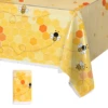 Bee Hive Theme PE Tablecloth Happy 1st Birthday Party Decorations Kids Kitchen Dining Table Cover Wedding Baby Shower Supplies 1