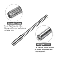 Chucking Reamer 2.5mm-13mm H7 Machine Reamer Straight Flute M35 High Speed Steel Reamer Bit for Steel Aluminum Plastic Wood 2
