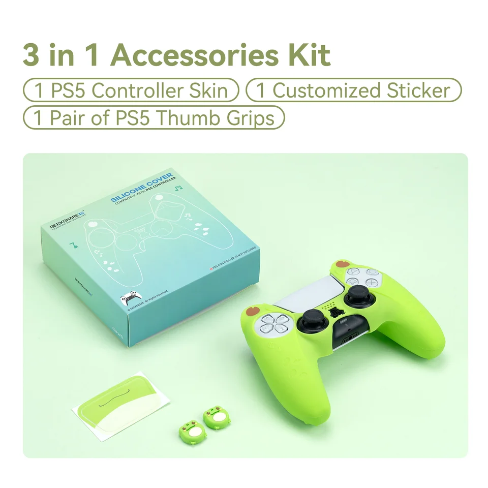 GeekShare Silicone Skin Case For PS5 Controller – Soft, Anti-Scratch, Includes Thumb Grips (Pink)