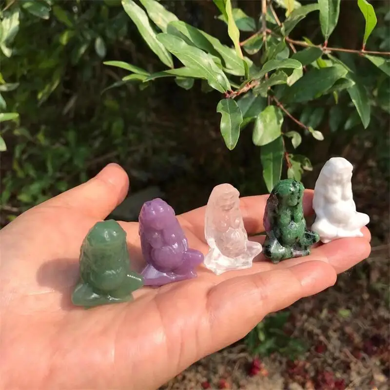 Natural Blue Goldsand Stone Sleeping Cat Carving Healing Crystal Crafts Figurine Regali Reiki Decorazione Della Casa 1 Pz