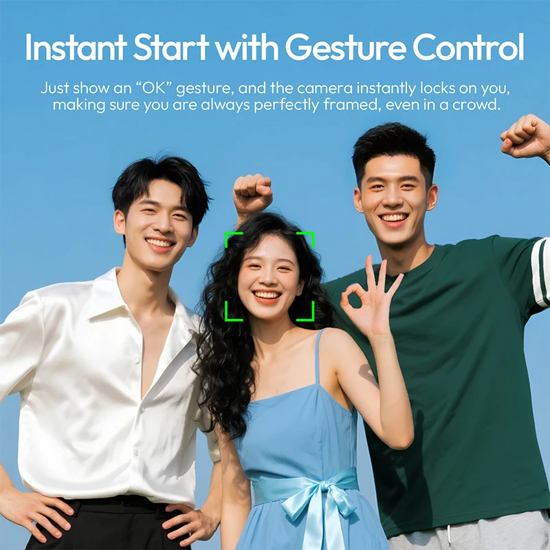 Ulanzi TT23 Auto-Tracking Selfie Stick Tripod Gesture/Bluetooth Remote Control for Travel Vlog Livestreaming Street Photography