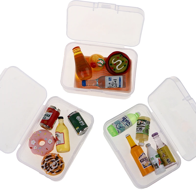 5PCS 1:12 Scale Cute Mini Dollhouse Miniature Drink Bottle Cake Desserts Bento Food Pretend Play Food Toy Kitchen Accessories 4