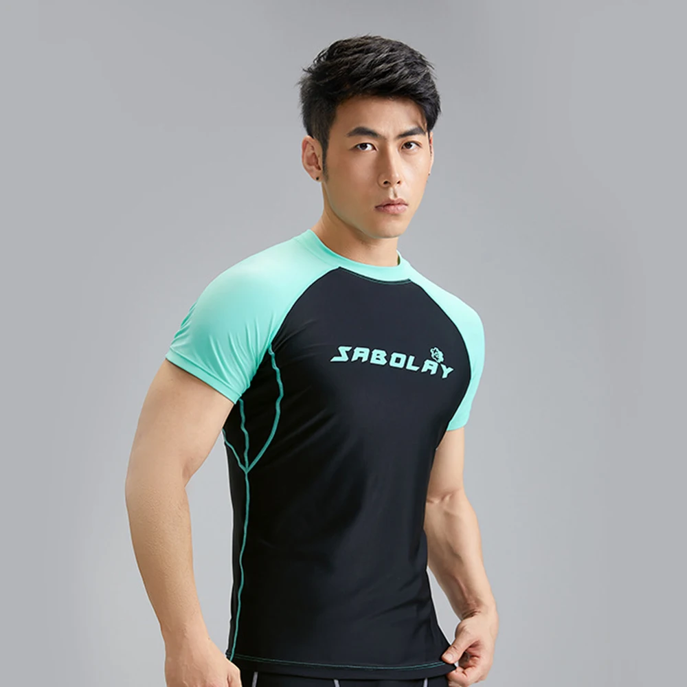 

Men's Fashion Short-Sleeved Split Swimsuit Sunscreen Quick-Drying Beach Surfing Suit Water Sports Snorkeling Swim Surfing Suit