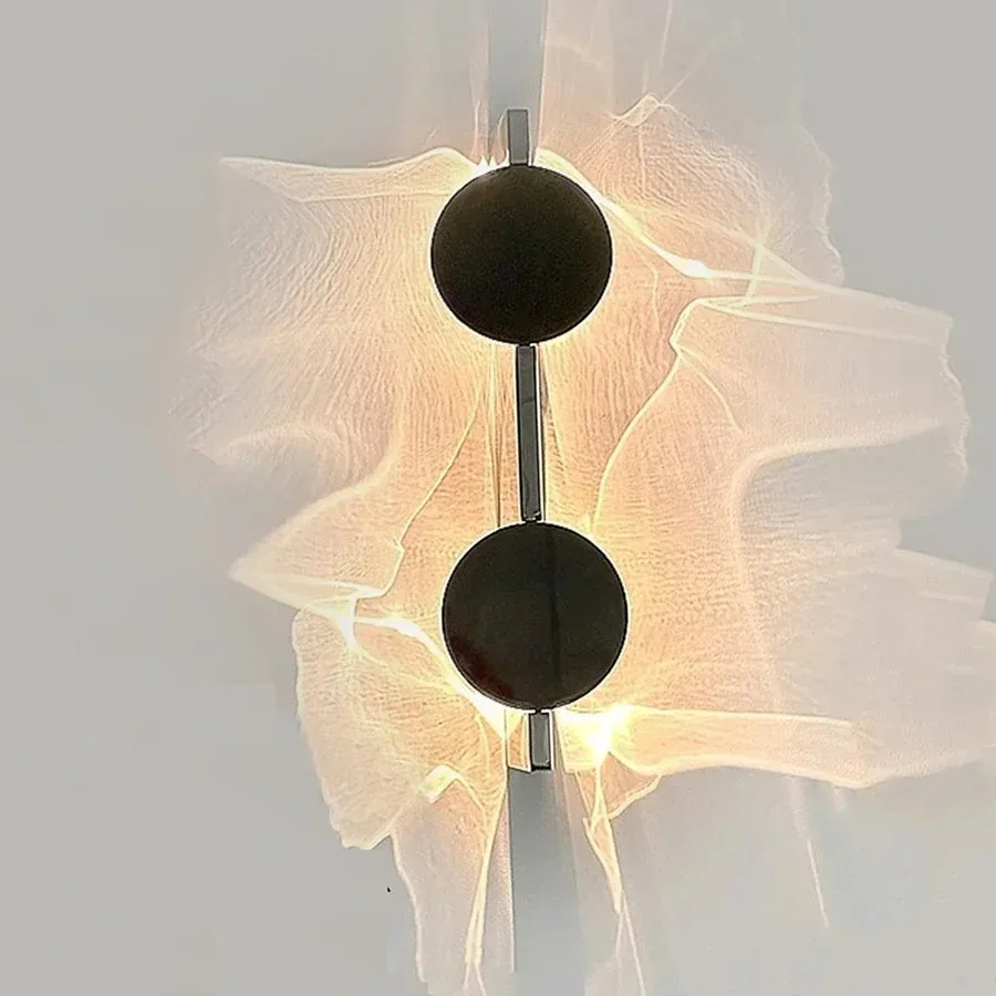 โคมไฟติดผนังสแตนเลสแบบหมุนได้ สร้างสรรค์ด้วยดีไซน์ลอนคลื่น ไฟ LED สำหรับห้องนอน ข้างเตียง ห้องนั่งเล่น บันได ทางเดิน สร้างบรรยากาศ 1