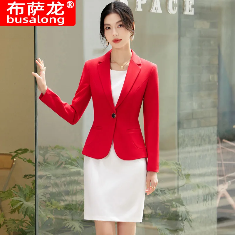 

Women's Small Suit Jacket2024New Style Small Temperament Slim-Fitting Suit Design Sense Niche Thin Looking Suit Suit Skirt