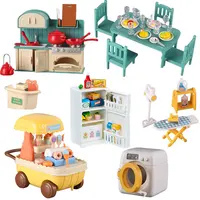 Ensemble de meubles pour maison de poupée, salle de bain/cuisine/réfrigérateur/Machine à laver, linge pour enfants, maison de poupée Miniature, jouets de simulation 1