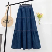 High waisted Denim Skirt A-line Half body cake Fluffy umbrella Skirt Women's Loose Long Half body Skirts 2024 Spring Summer New - Image 6