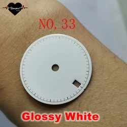 Glossy Matte Black Watch Dial with Gold Accents and Date Window (NO.33 Glossy white)