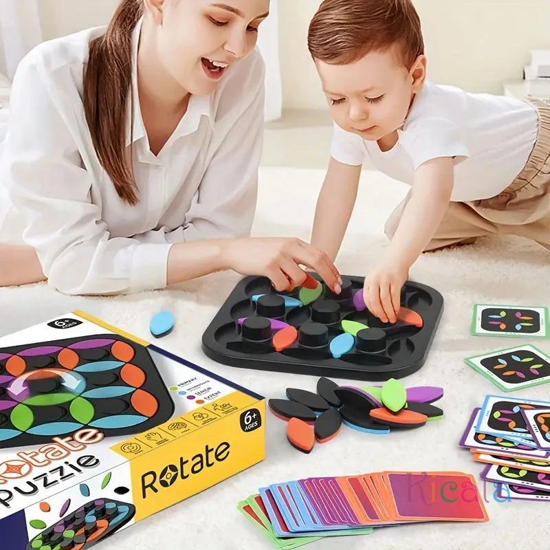 【Exclusive Discount】 Leaves Rotating Puzzle - Early Learning Interactive Game for Youngsters Table Top Puzzle Board Game Set.