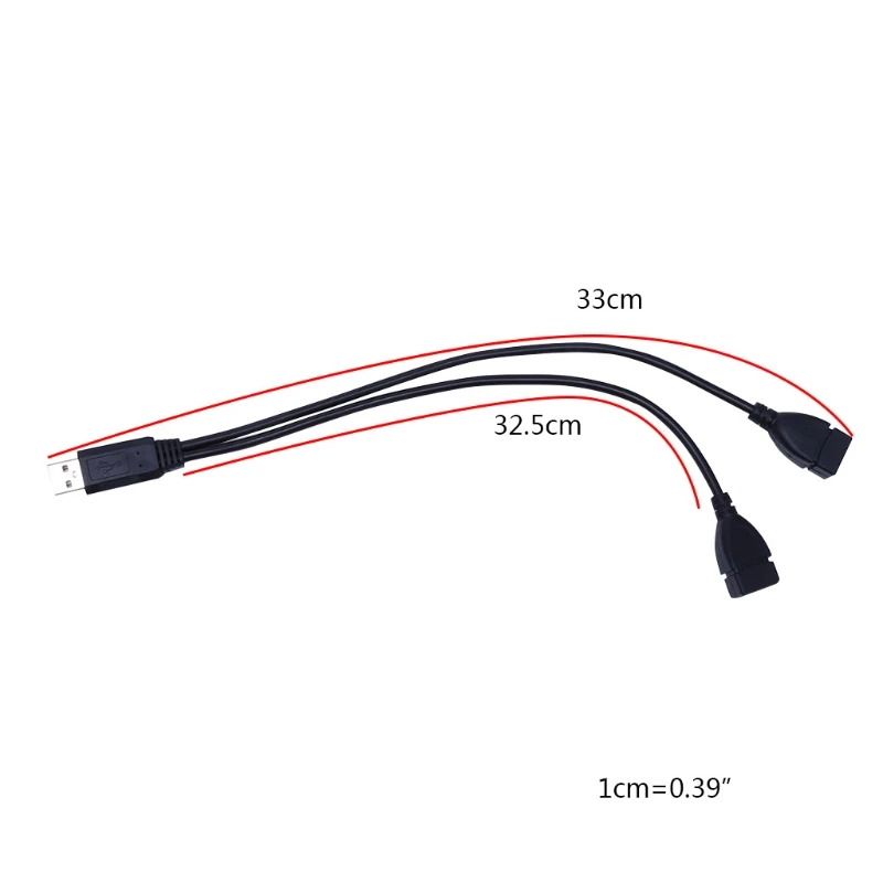 USB 2.0 Type A 1 Male to Dual USB Female for Extra Power Data Extension Cord Ada