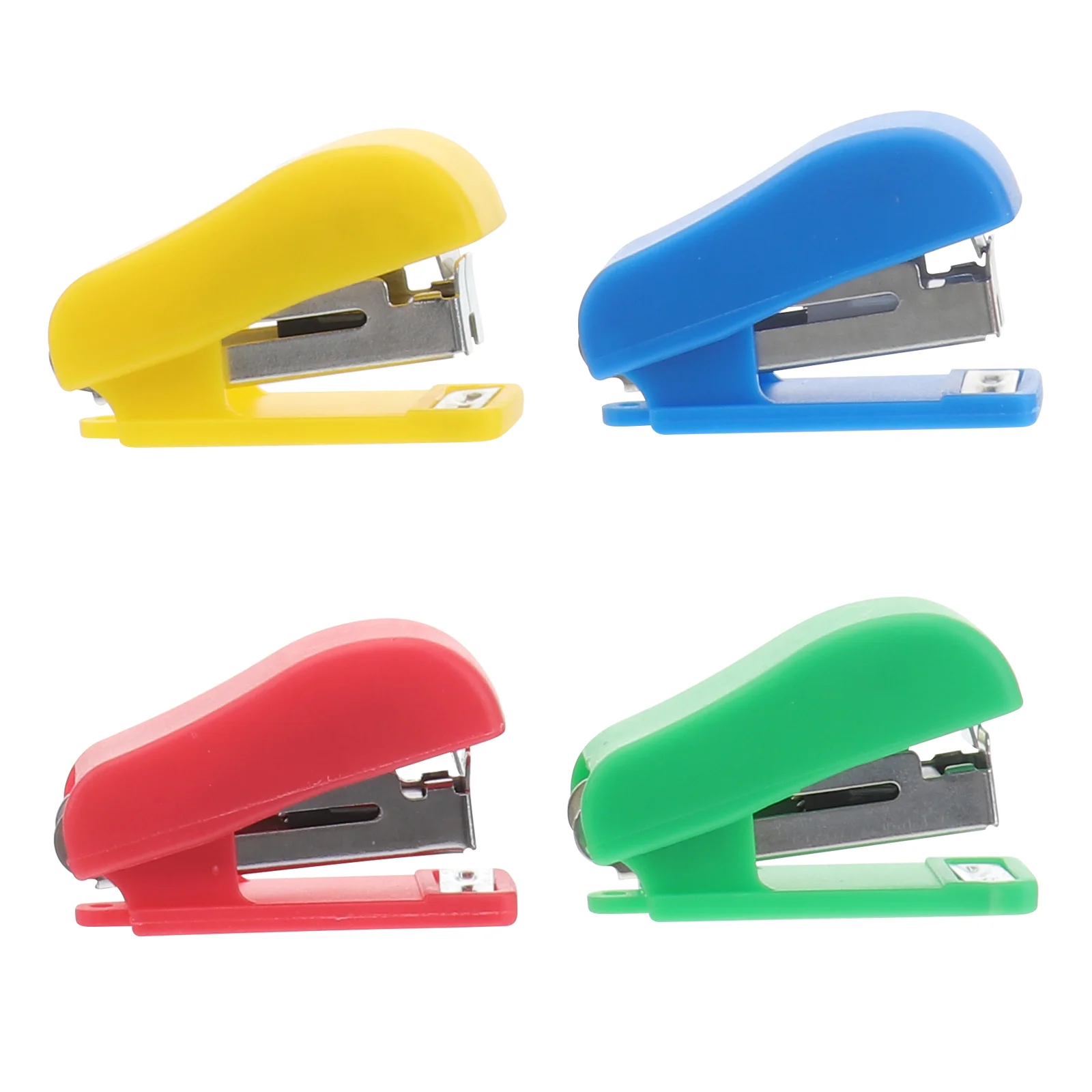 

4pcs Cartoon Mini Desktop Stapler Hand Stapler Office Home Stapler (Random Color)