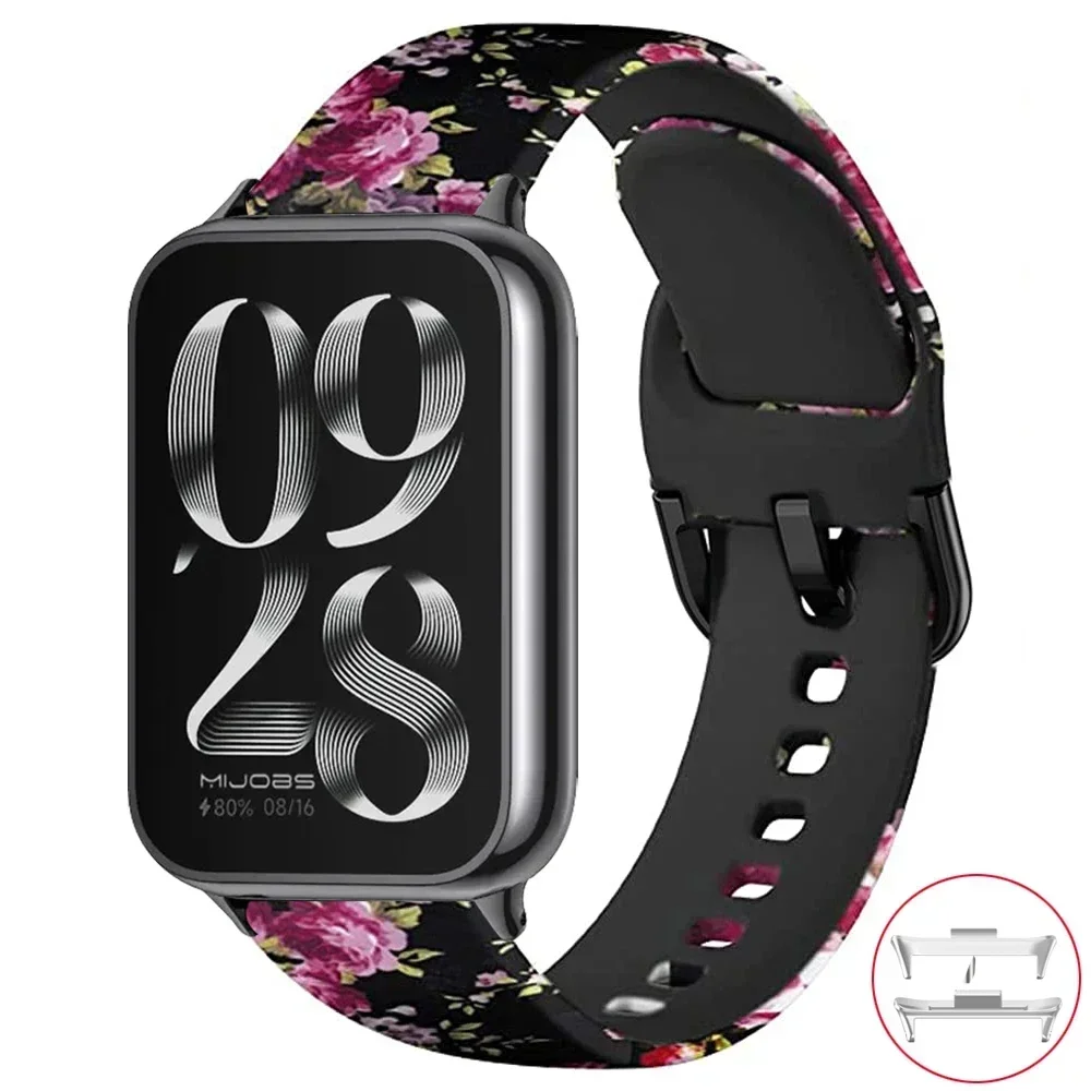 Silicone Smartwatch Replacement Wristband with Modern Print Design