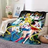 Anime Kawaii Sailor Moon Home Cartoon Printed Blanket Picnic Blanket Warm Flannel Soft and Comfortable Home Travel Birthday Gift 1